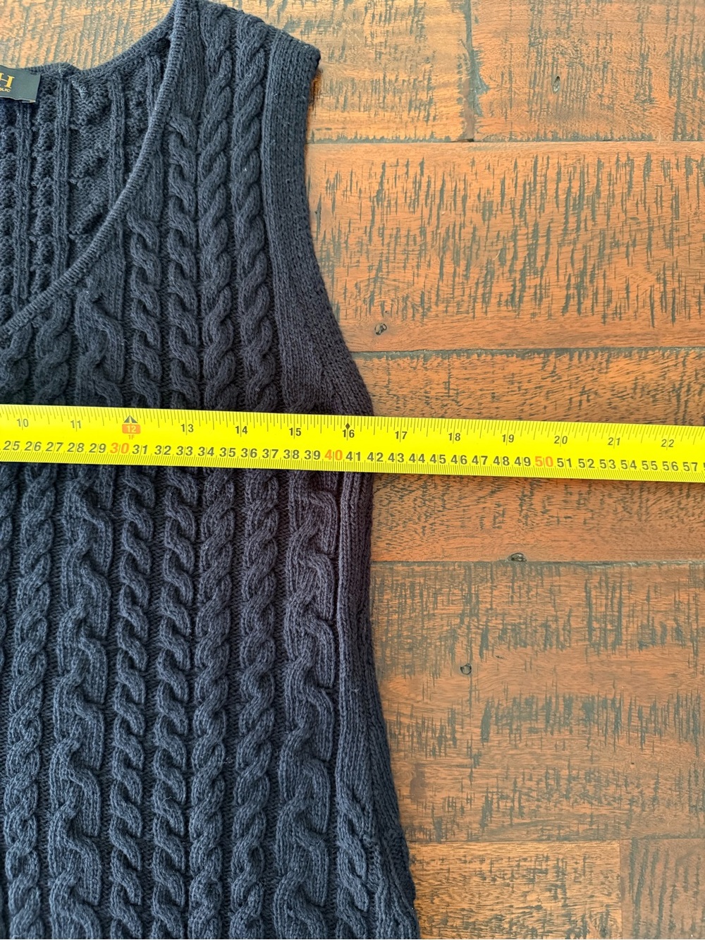 Truth Black Cable-Knit Button Front Sleeveless Top SZ.M - Picture 6 of 9